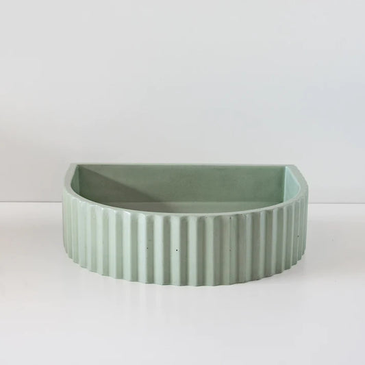 Concrete Arch Fluted Basin Green