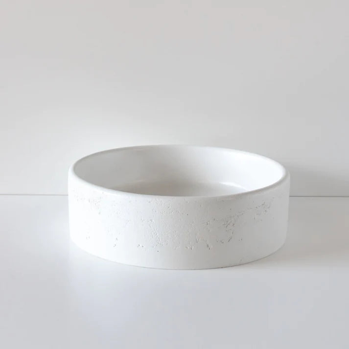 Concrete Circle Basin White