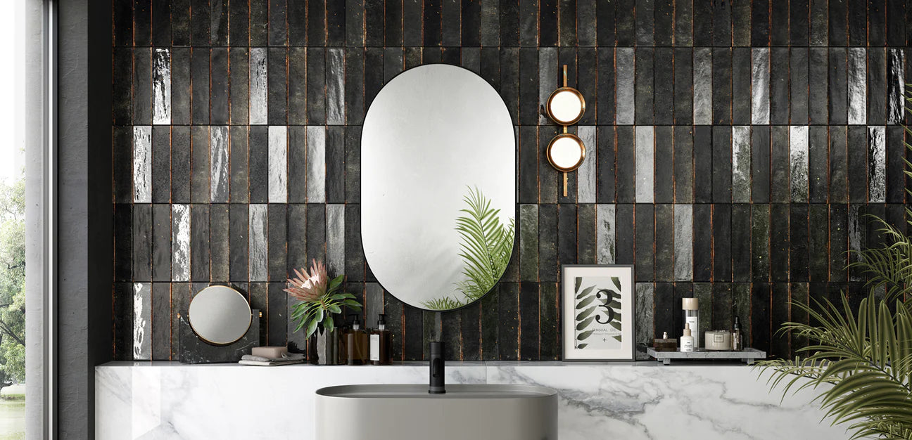 Organic Black Subway Tile