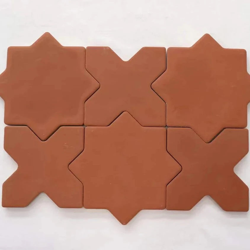 Stars & Crosses Terracotta Feature Tile